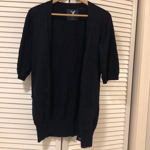 Navy Cardigan, 3/4 Sleeve, American Eagle Size M
